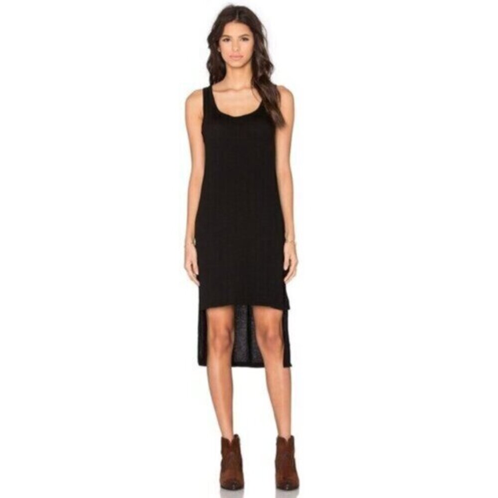 LNA Revolve Tank Dress Crinkled gauze black XS Whimsigoth Festival boho western